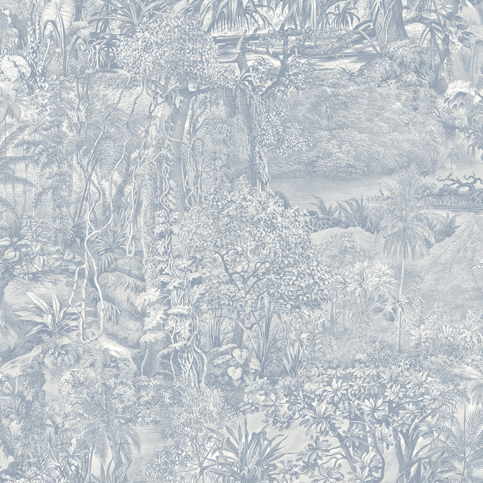 SINGLE ROLL / Cornflower Blue Toile