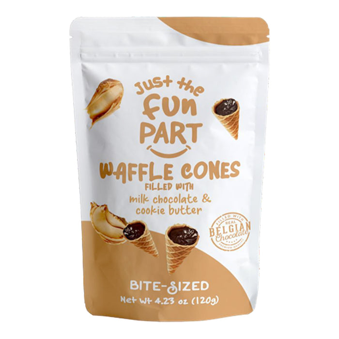 Just the Fun Part Cookie Butter Milk Chocolate Waffle Cone Candy - 6 Count