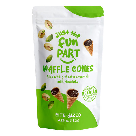 Just the Fun Part Pistachio Cream Milk Chocolate Waffle Cone Candy - 6 Count