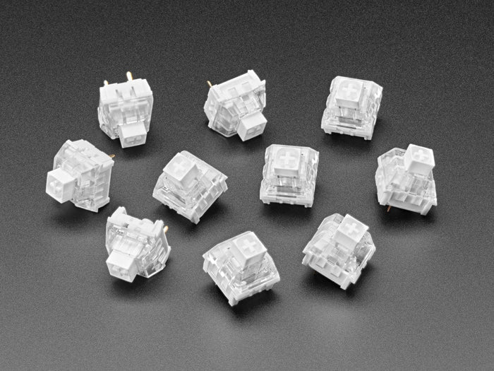 Kailh Mechanical Key Switches - Clicky White - 10 pack (Cherry MX White Compatible) by The Pi Hut - The Pi Hut
