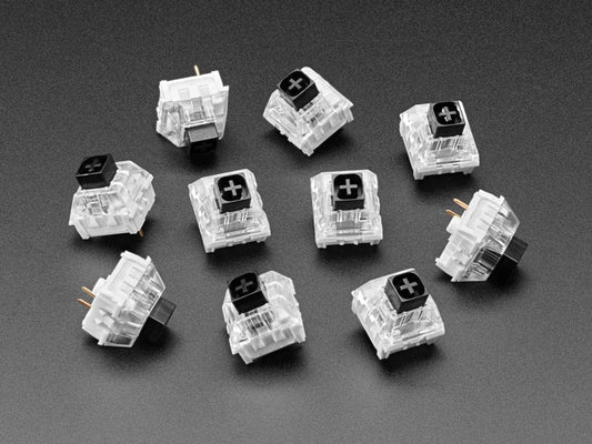 Kailh Mechanical Key Switches - Linear Black - 10 pack (Cherry MX Black Compatible) by The Pi Hut - The Pi Hut