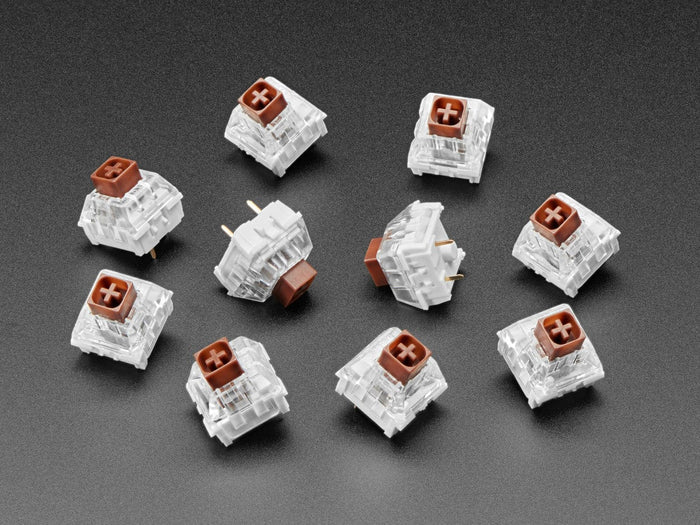 Kailh Mechanical Key Switches - Tactile Brown - 10 pack (Cherry MX Brown Compatible) by The Pi Hut - The Pi Hut