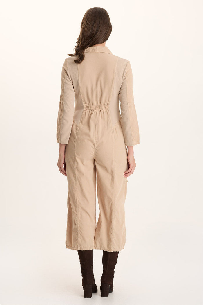 XCVI Kaisa Corduroy Long-Sleeve Cargo Jumpsuit