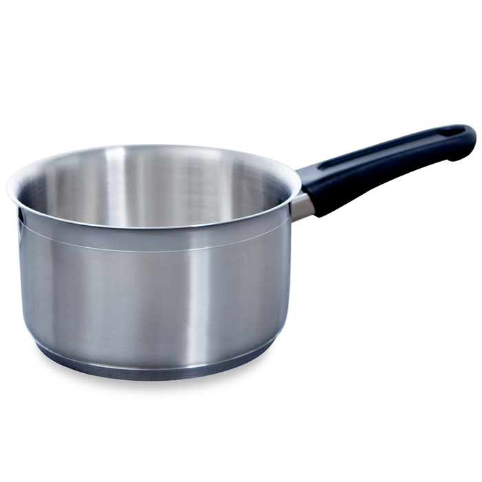 Karaat+ steelpan 16 cm zilver zijaanzicht