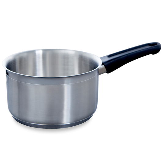 Karaat+ steelpan 16 cm zilver zijaanzicht