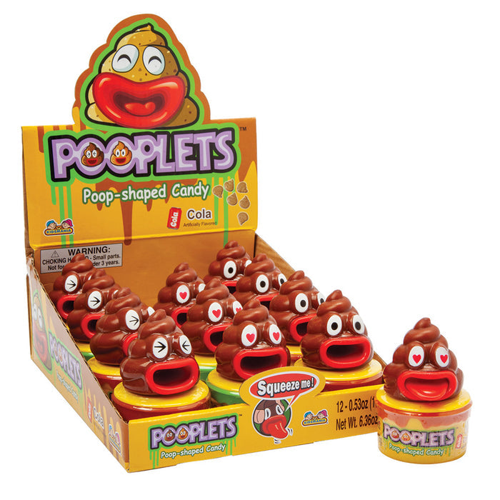 Kidsmania Pooplets Poop Emoji Dextrose Hard Candy - 12 Count
