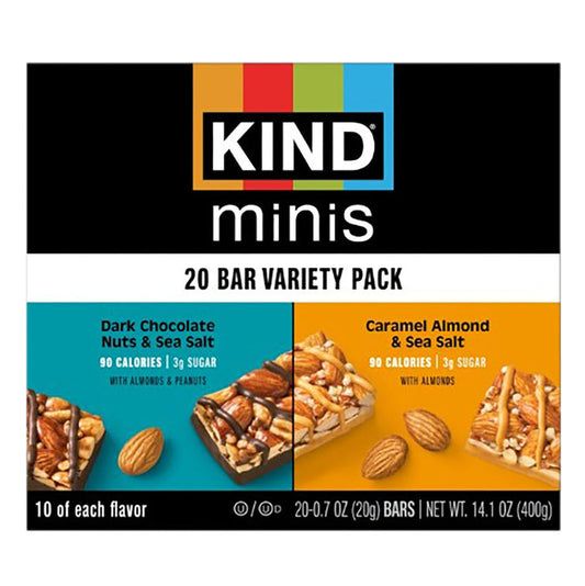 KIND Dark Chocolate Nuts and Sea Salt Caramel Almond Minis Variety Pack - 4 Count