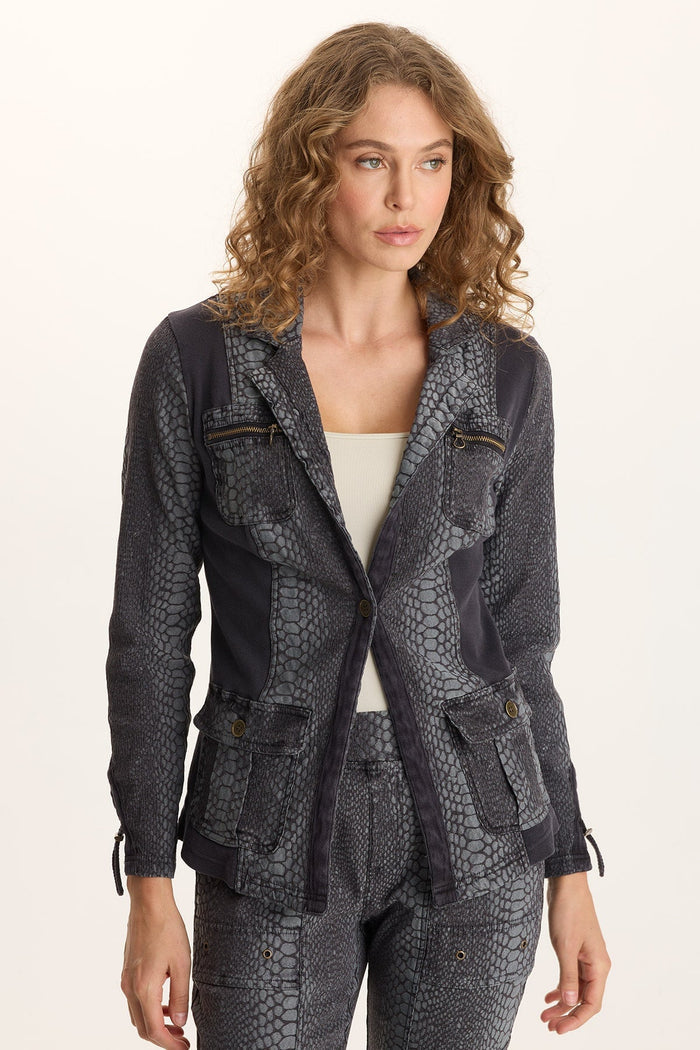 XCVI Kirklyn Textured Jacquard Novelty Stretch Blazer