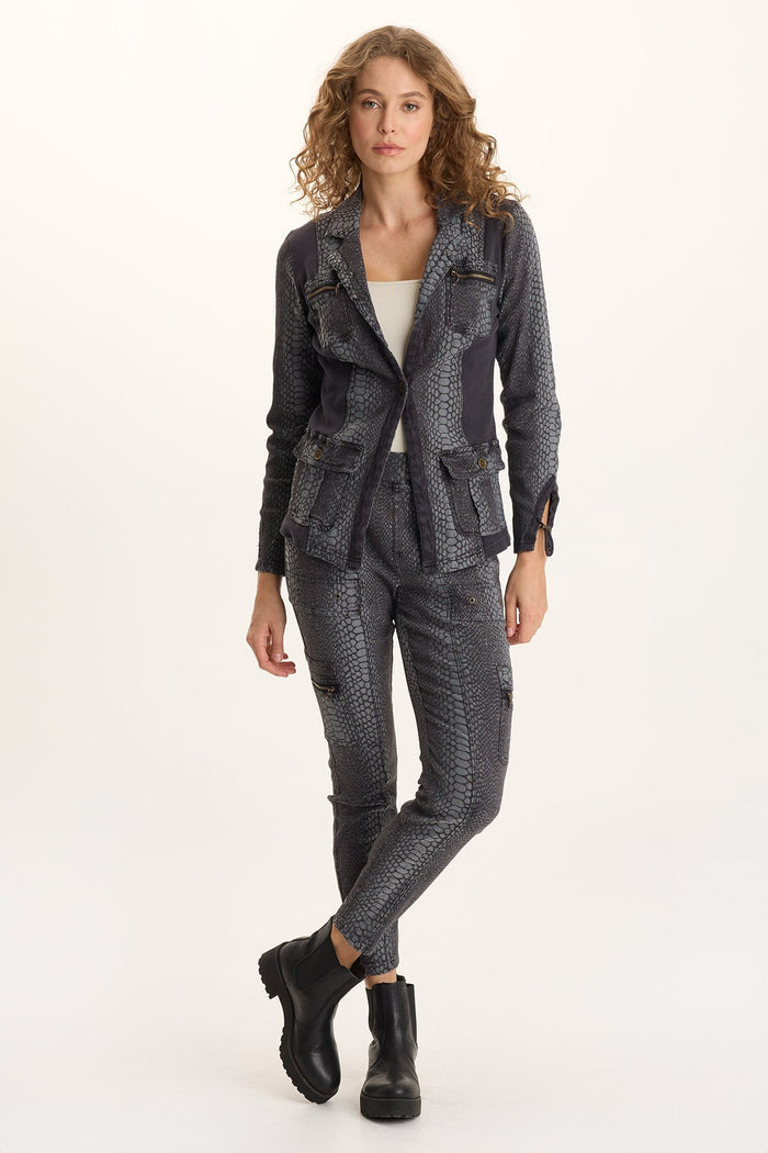 XCVI Kirklyn Textured Jacquard Novelty Stretch Blazer
