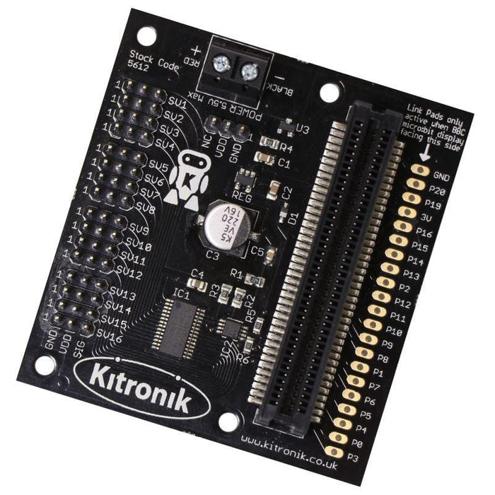 Kitronik 16 Servo Driver Board for the BBC micro:bit [Discontinued] by Kitronik - The Pi Hut