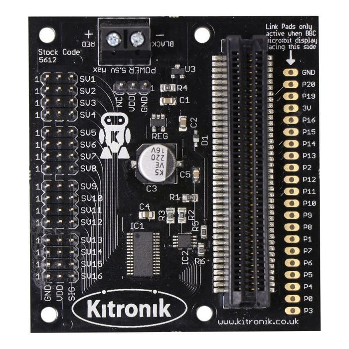 Kitronik 16 Servo Driver Board for the BBC micro:bit [Discontinued] by Kitronik - The Pi Hut