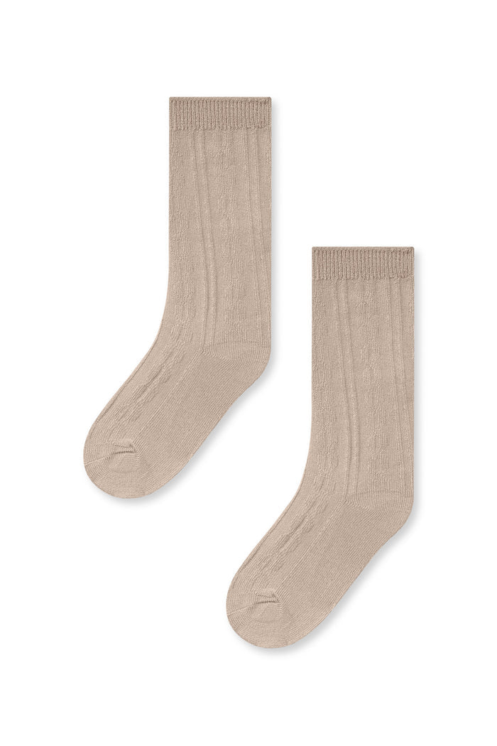 Knee High Socks in Bisque on a white background
