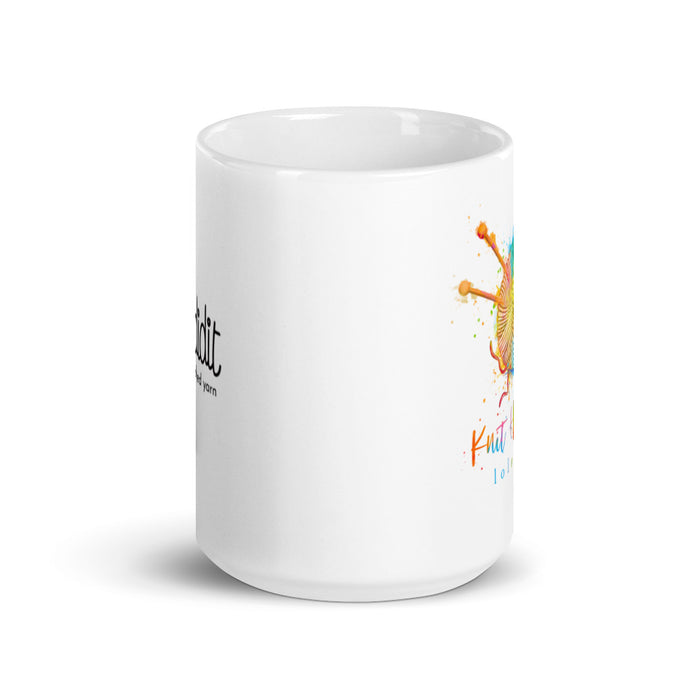 KNIT HAPPENS - white mug