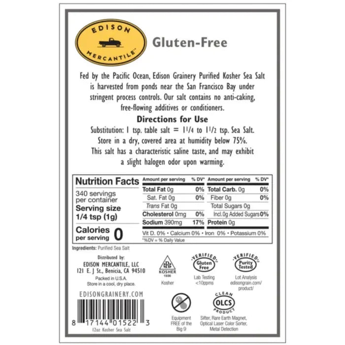 Kosher Sea Salt - nutrition info