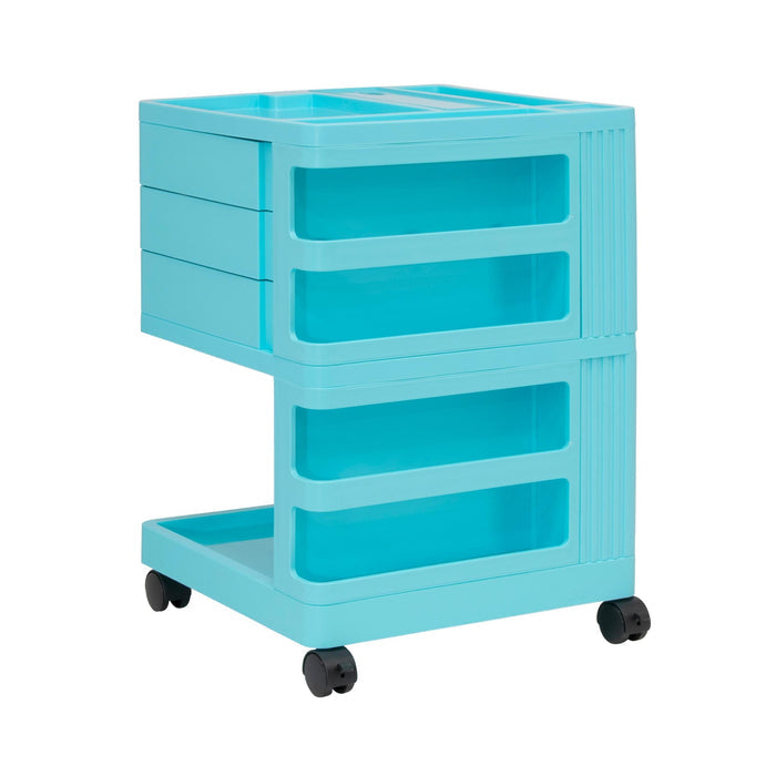 KUBX Pro Mobile Rotating 4-Sided Storage Organizer for Artists - Turquoise 53002