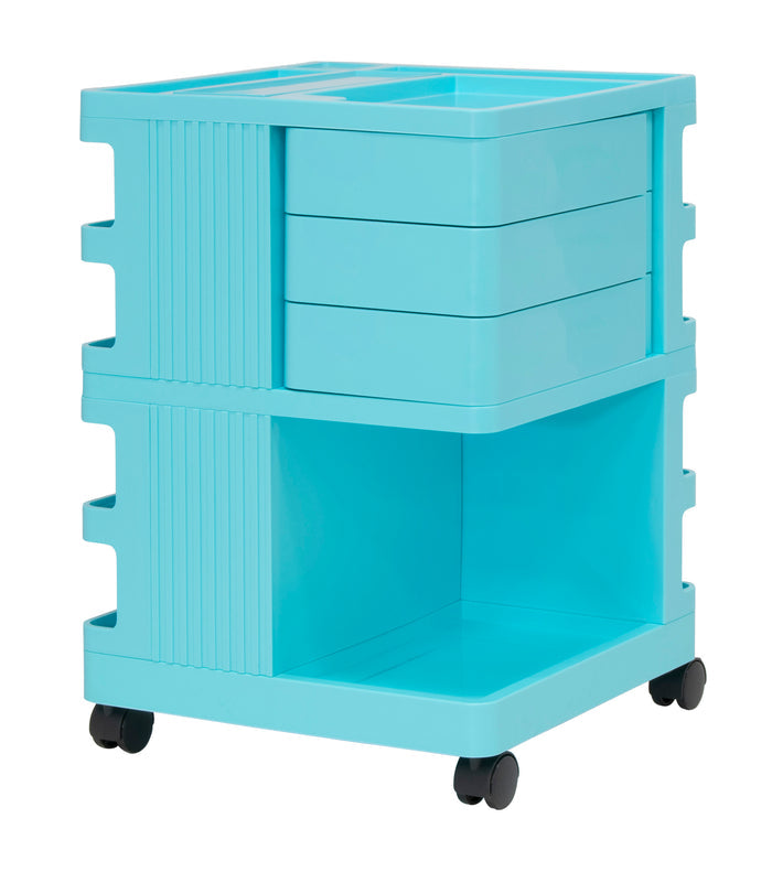KUBX Pro Mobile Rotating 4-Sided Storage Organizer for Artists - Turquoise 53002