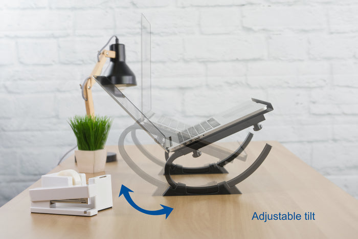 Adjust the tilt of your laptop to find the most comfortable viewing or display angle.