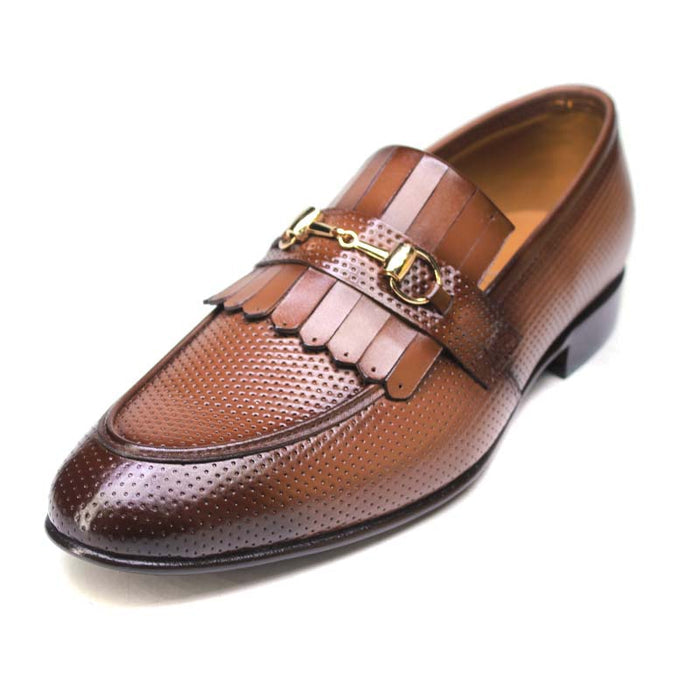Leather Frill Moccasin Shoes