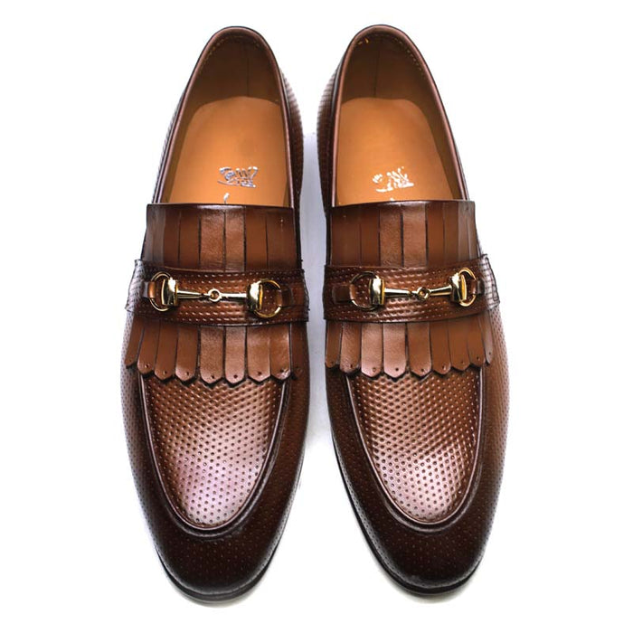 Leather Frill Moccasin Shoes