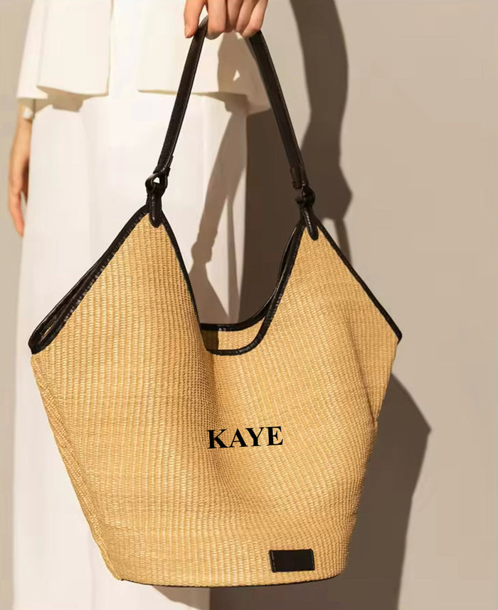 Leather Woven Bucket Bag Travellers Hat Boutique