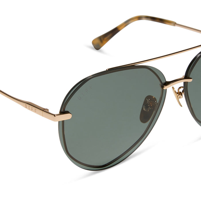 diff eyewear lenox gold frame with g15 lenses detailed view