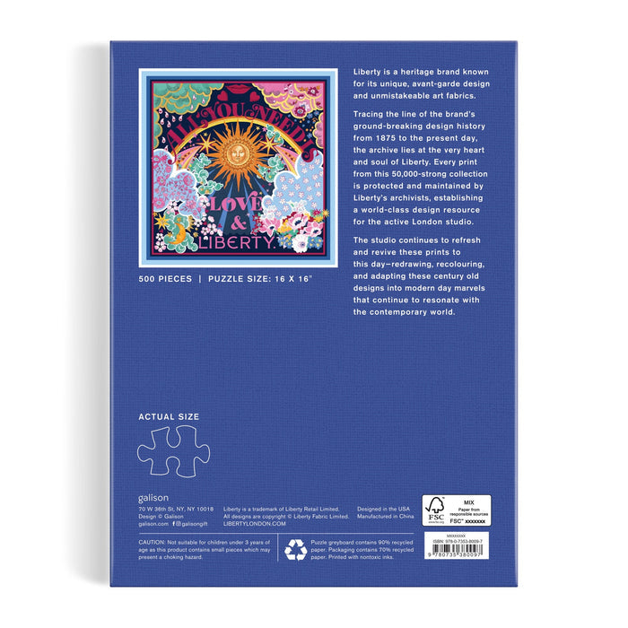 Liberty All You Need is Love 500 Piece Book Puzzle 500 Piece Puzzles Liberty of London Ltd