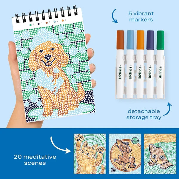 Lifelines FlowArt MINI Dot-By-Letter - Furry Friends - Meditative Art