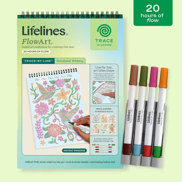 Lifelines FlowArt Trace-By-Line - Woodland Whimsy - Meditative Art