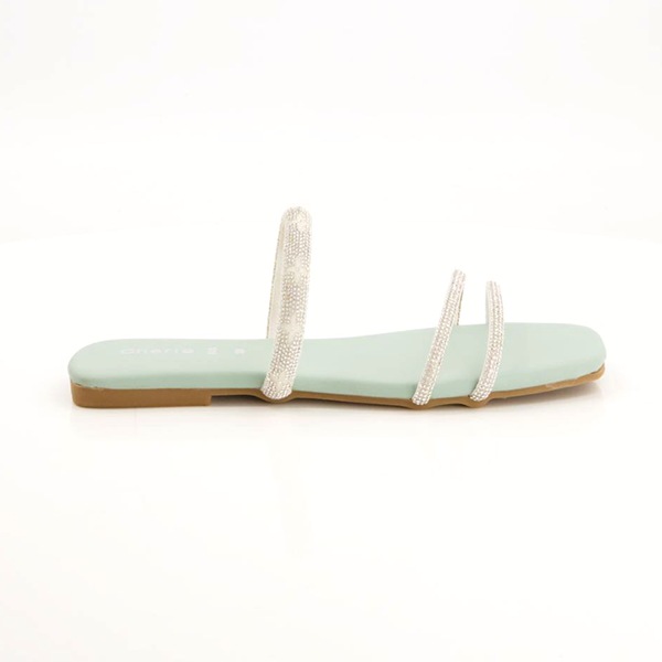 Light Green Fancy Slippers for women