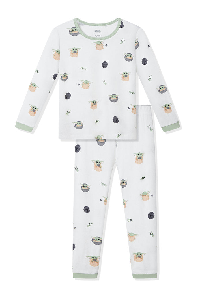 Long Sleeve Pajamas in Grogu™ print on a white background