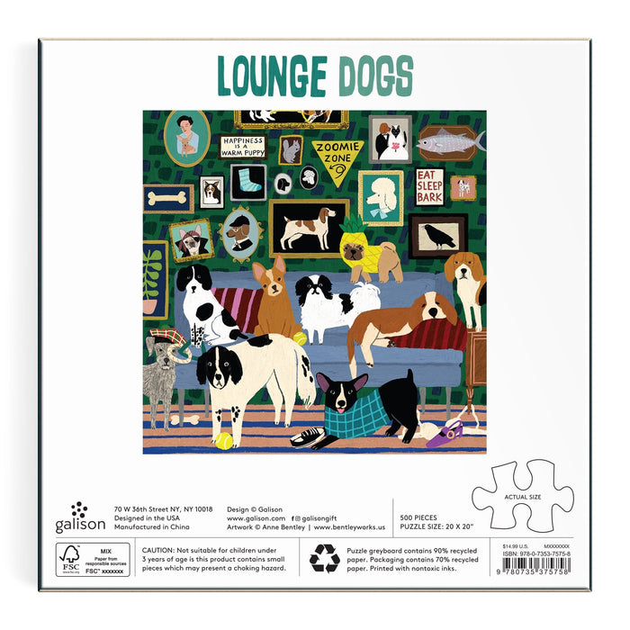 Lounge Dogs 500 Piece Puzzle 500 Piece Puzzles Anne Bentley