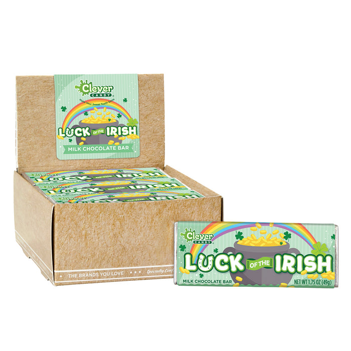 Luck of the Irish Milk Chocolate Candy Bars - 24 Count