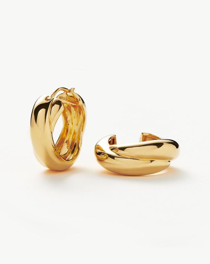 Lucy Williams Chunky Entwine Hoop Earrings | 18ct Gold Plated Earrings Missoma 18ct Gold Plated