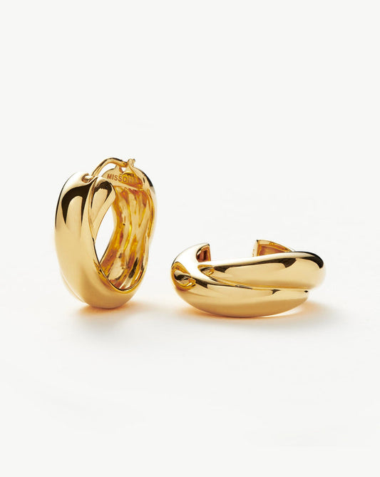 Lucy Williams Chunky Entwine Hoop Earrings | 18ct Gold Plated Earrings Missoma 18ct Gold Plated