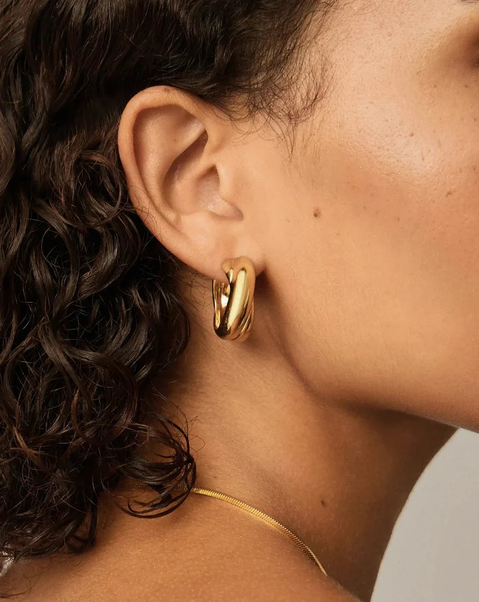 Lucy Williams Chunky Medium Entwine Hoop Earrings | 18k Gold Plated Earrings Missoma
