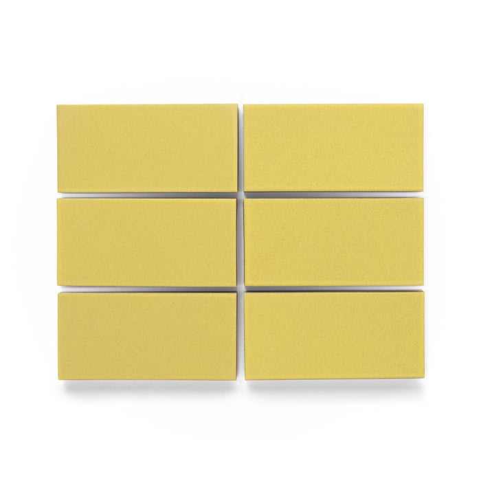 6 Heath Ceramics ceramic tiles glazed in M68 Ochre