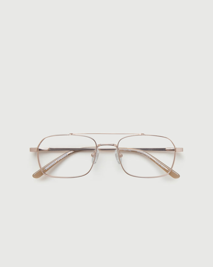 White Gold::Magnus Eyeglasses pilot gold metal top