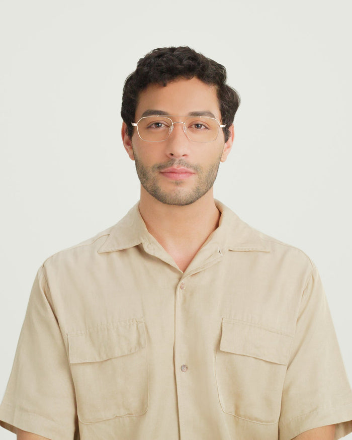 lifestyle-White-Gold::men Magnus Eyeglasses pilot gold metal