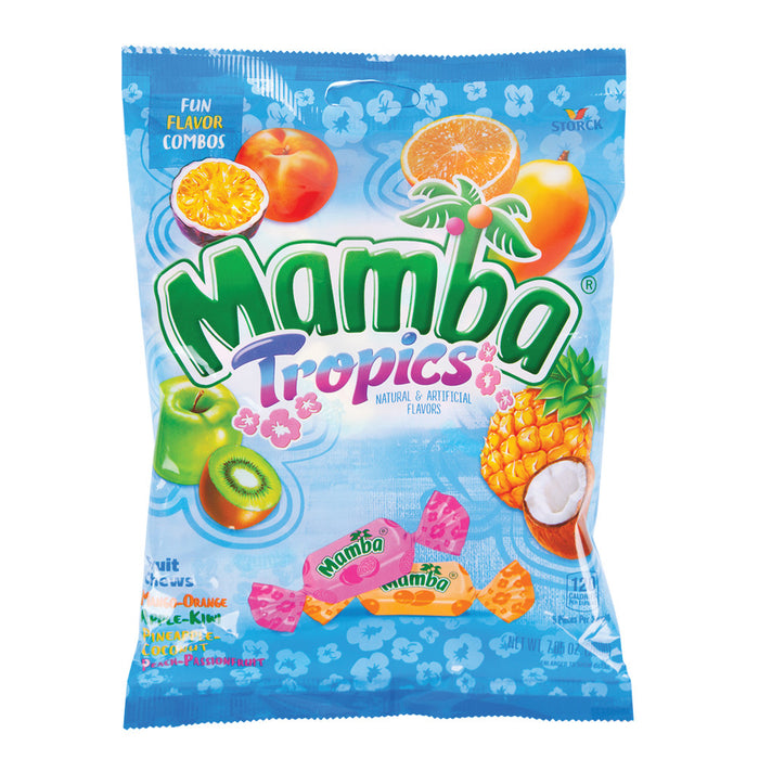 Mamba Tropics Chewy Candy Peg Bag - 12 Count
