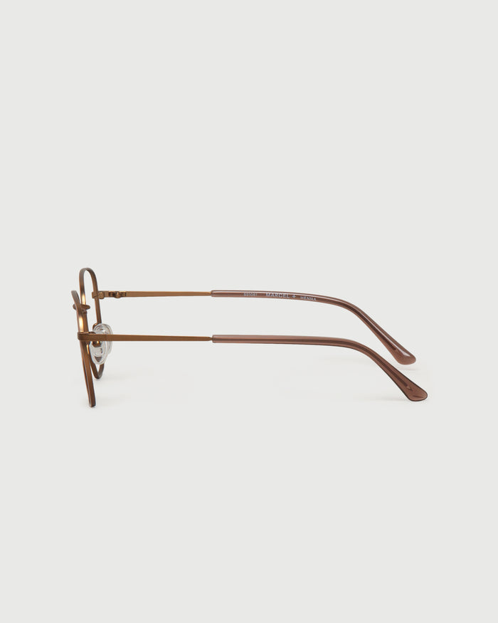 Henna::Marcel Eyeglasses square brown metal side