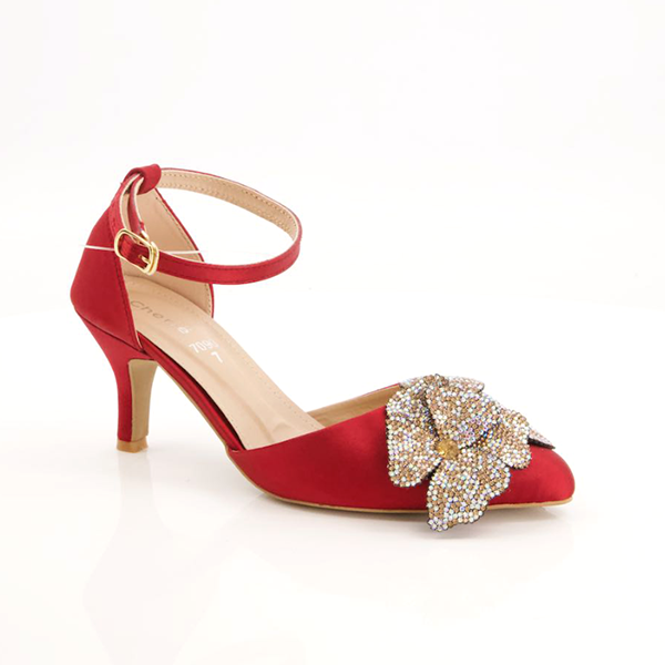 Maroon Heel Fancy Sandal for women