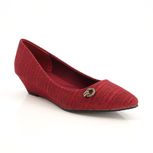 Maroon Wedge Heel Shoes For Women
