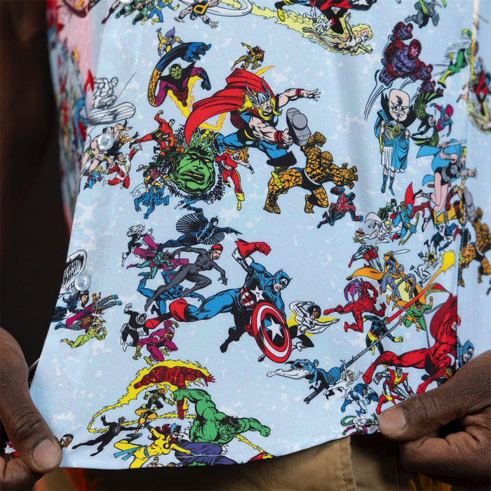 RSVLTS Marvel Short Sleeve Shirt Marvel 85th Anniversary "There Goes My Hero" – KUNUFLEX Short Sleeve Shirt