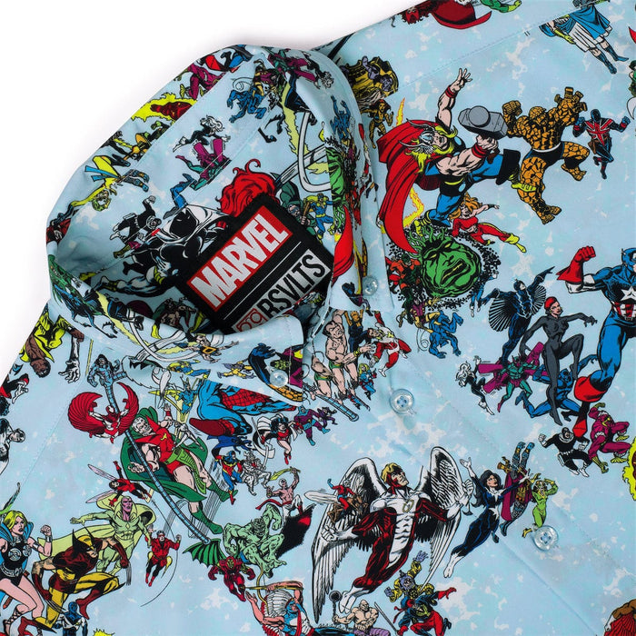 RSVLTS Marvel Short Sleeve Shirt Marvel 85th Anniversary "There Goes My Hero" – KUNUFLEX Short Sleeve Shirt