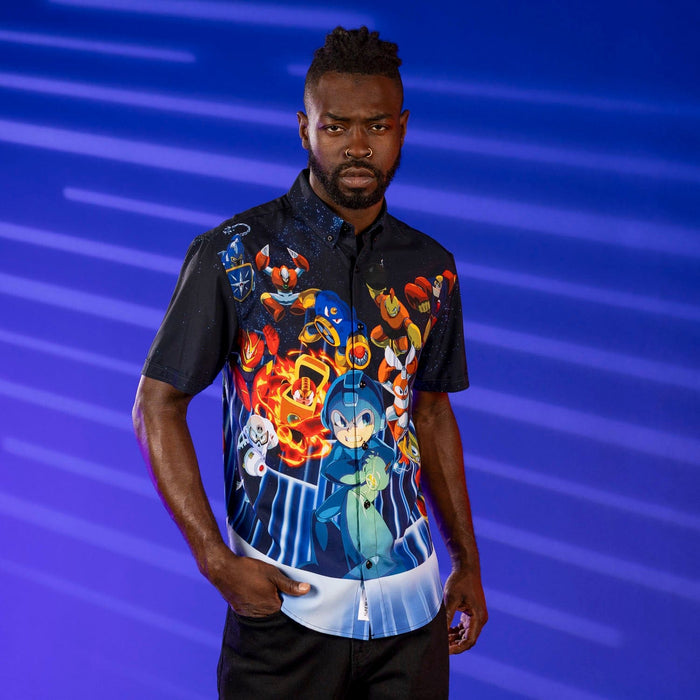 RSVLTS Mega Man Short Sleeve Shirt Mega Man "Powered Up" – KUNUFLEX Short Sleeve Shirt Mega Man "Powered Up" – KUNUFLEX Short Sleeve Shirt