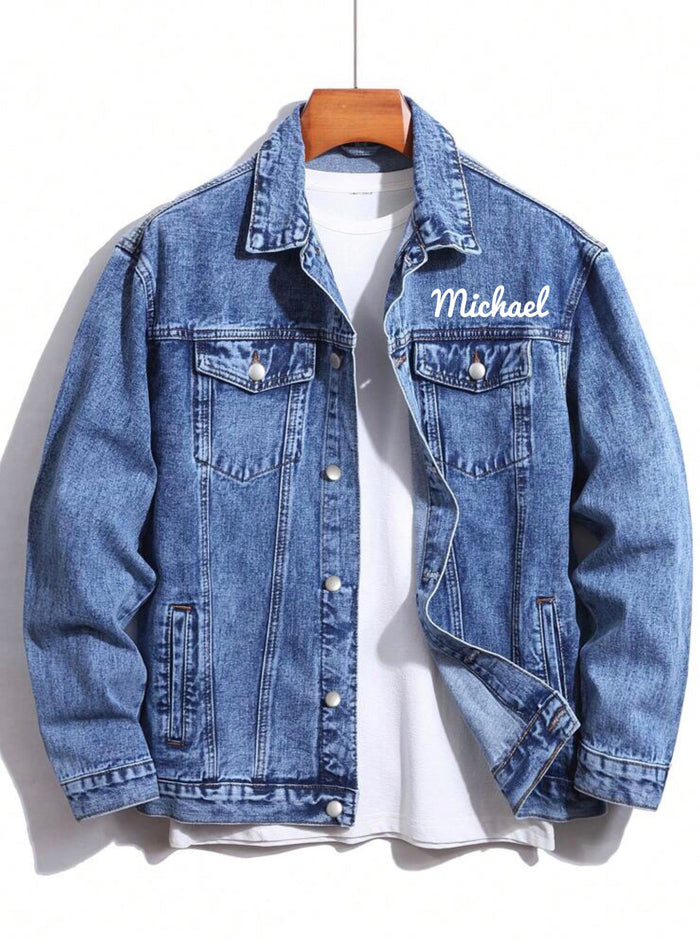 Mens Denim Jacket | Custom Embroidery Travellers Hat Boutique
