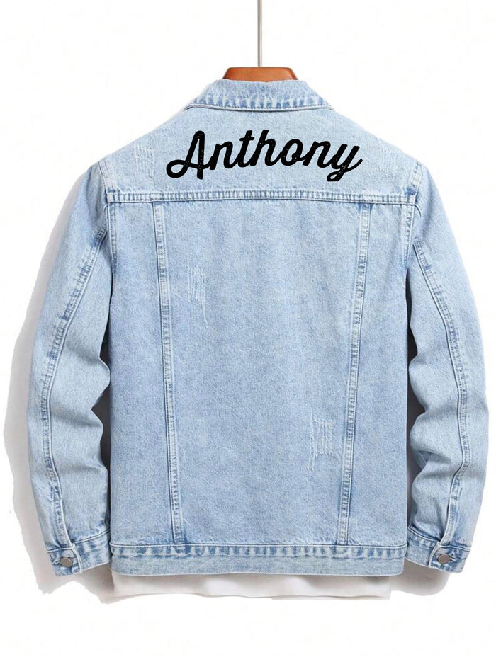 Mens Denim Jacket | Custom Embroidery Travellers Hat Boutique