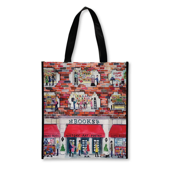 Michael Storrings A Day at the Bookstore Reusable Tote Tote Bags Michael Storrings