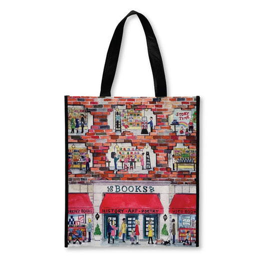 Michael Storrings A Day at the Bookstore Reusable Tote Tote Bags Michael Storrings