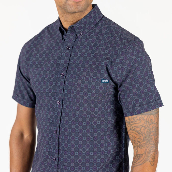 RSVLTS RSVLTS Short Sleeve Shirt Midnight Mosaic – KUNUFLEX Short Sleeve Shirt Midnight Mosaic – KUNUFLEX Short Sleeve Shirt
